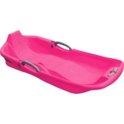 Belli BE80368 Pink Snow Sled 2 Seats With Brake & Handle Cord For Kids & Adults - 8 X 17.9 X 35.7 In.