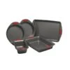 Rachael Ray 47020 Yum-O Nonstick Oven Lovin Bakeware Set With Handles; Gray & Red - 5 Piece