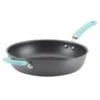 Rachael Ray 81132 Create Delicious Hard-Anodized Aluminum Nonstick Deep Skillet; 12.5 In. - Light Blue Handle