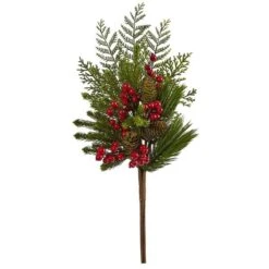 26 In. Mixed Pine, Pinecone & Berry Artificial Plant