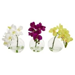 9 In. Phalaenopsis Orchid Artificial Arrangement In Vase