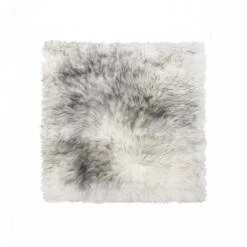 HomeRoots 17 In. 100 Percent Sheepskin Chair Seat Pad - Gradient Grey