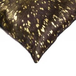 12 X 20 In. Cowhide Pillow - Chocolate & Gold