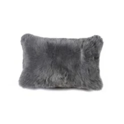 12 X 20 In. Sheepskin Pillow - Gray