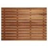 HomeRoots 25 In. Premium Teak Shower Bath Mat, Brown