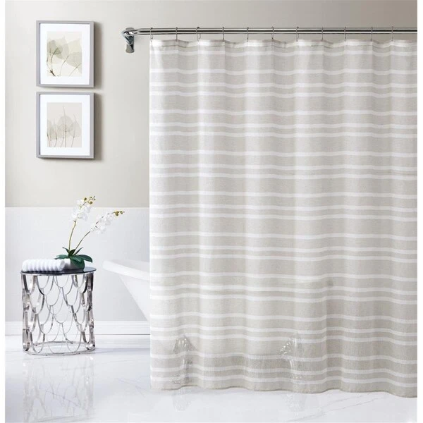 72 X 70 X 1 In. Taupe & White Striped Shower Curtain 1 72 X 70 X 1 In. Taupe & White Striped Shower Curtain
