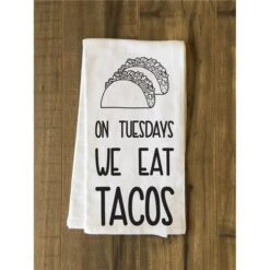 One Bella Casa 75127TW Taco Tuesday Tea Towel - Black