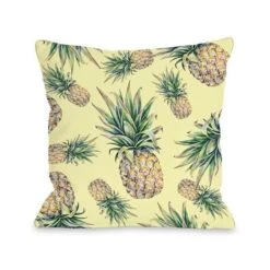 One Bella Casa 74993PL18 18 X 18 In. Summer Pineapple Print Pillow - Multicolor