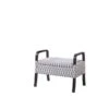 23 In. Triangle Trellis Grey Vanity Wooden Arm Storage Seat