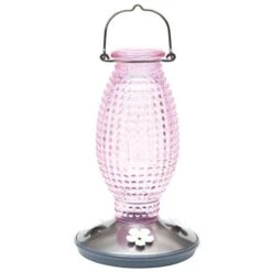 Pink Vintage Hummingbird Feeder, 2-CS