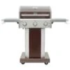 3 Burner Pedestal Grill With Foldable Side Shelves Mocha