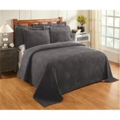 Better Trends BSASPDOGRY Jullian Cotton Bedspread; Gray - Full & Double Size