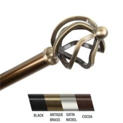 Central Design 4842-484 Giro 0.81 In. Curtain Rod; 48-84 In. - Antique Brass
