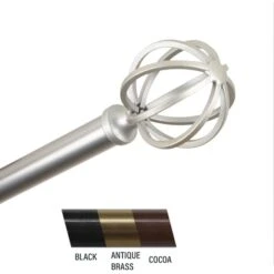 Central Design 4862-285 Crate 0.81 In. Curtain Rod; 28-48 In. - Satin Nickel