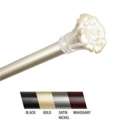 Central Design 100-02-663 Flora 1 In. Curtain Rod; 66-120 In. - Gold