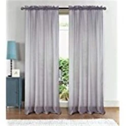 RT Designers Collection PNA08884 Astro Textured 54 X 90 In. Rod Pocket Curtain Panel; Silver