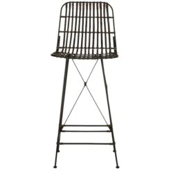 Safavieh 43.3 X 18.1 X 20.9 In. Minerva Wicker Bar Stool, Chocolate