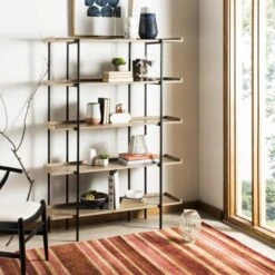 Safavieh Cecilia Retro Mid Century 5 Tier Wood EtagereOak & Black