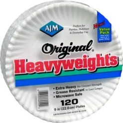9 In. Heavyweight Paper Plates; White - Case Of 960
