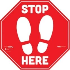 6 Ft. Stop Here Messaging Carpet Decals - Pack Of 6