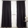 SARO C115.BK5496 54 X 96 In. Solid Rod Pocket Blackout Window Curtain Panel Black