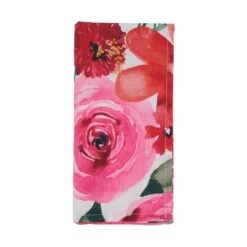 SARO 3233.M20S 20 In. Square Large Floral Table Napkins - Set Of 12