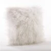 SARO 706.I22S 22 In. Square Mongolian Faux Fur Throw Pillow Ivory