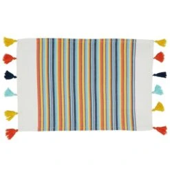 14 X 20 In. Fiesta Stripe Oblong Placemats, Multi Color