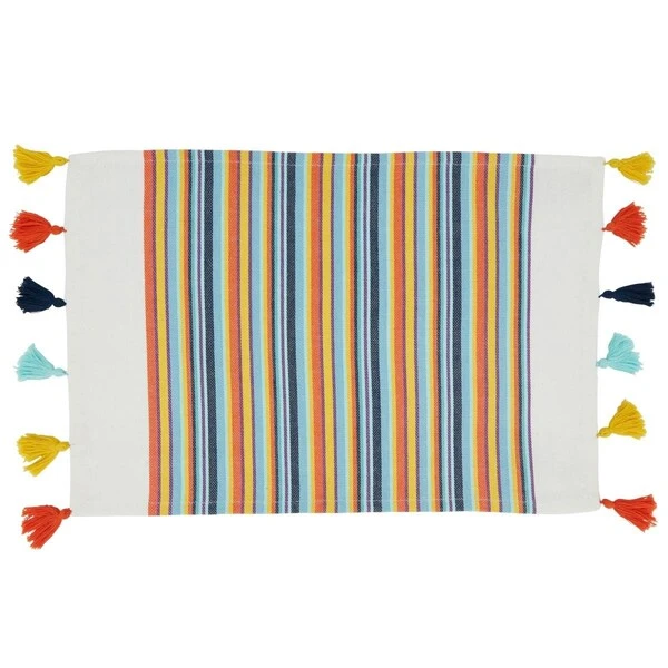 14 X 20 In. Fiesta Stripe Oblong Placemats, Multi Color 1 14 X 20 In. Fiesta Stripe Oblong Placemats, Multi Color