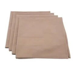 SARO DM003.CC21S 21 In. Square Satin Banded Napkin - Cocoa Set Of 4