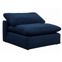 Sunset Trading SU-145837-391049 36 X 44 X 44 In. Cloud Puff Slipcovered Armless Chair For Sofa Sectional Modular With Performance Fabric - Navy Blue