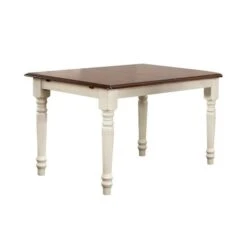 Sunset Trading DLU-ADW3660-AW 60 In. Andrews Butterfly Dining Table With Chestnut Top Antique White