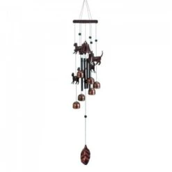 26 In. Bronze Cats Wind Chimes