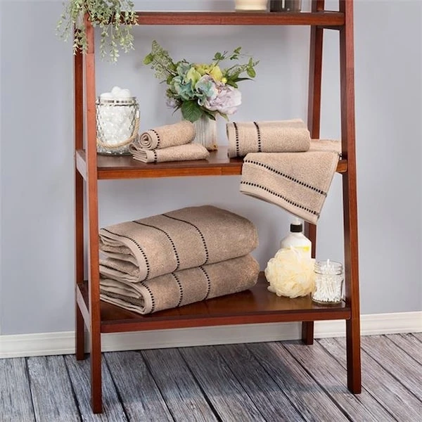 Trademark Global 67-0024-T Luxury Cotton Towel Set- Quick Dry Zero Twist & Soft Set; Taupe & Black - 6 Piece 1 Trademark Global 67-0024-T Luxury Cotton Towel Set- Quick Dry Zero Twist & Soft Set; Taupe & Black - 6 Piece