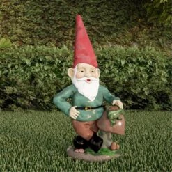 Lawn Gnome Statue-Fun Classic Style Resin Figurine For Outdoor Garden Decor