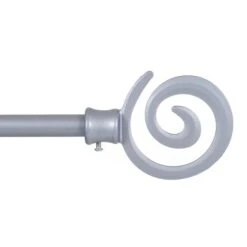 Spiral Curtain Rod; Silver - 0.75 In.
