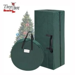 Tiny Tim Totes 83-DT5571 Premium Combo Christmas Tree Storage Bag; Green - 10 Ft.