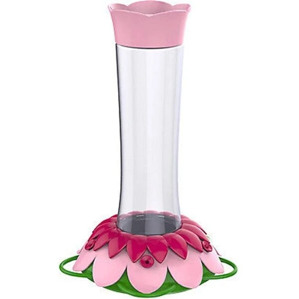 5 Port Glass Flower Hummingbird Feeder; Pink Fuchsia 1 5 Port Glass Flower Hummingbird Feeder; Pink Fuchsia