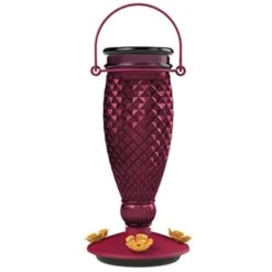 Woodstream 242356 Diamond White Top Fill Glass Hummingbird Feeder