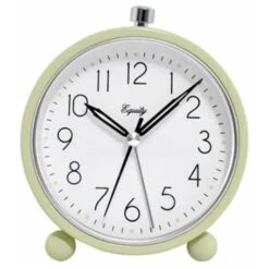 5 In. Pale Green Metal Tabletop Alarm Clock