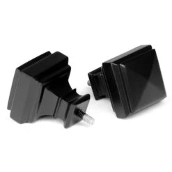 Utopia Alley D22Z 28-48 In. Adjustable Curtain Rod With Square Finials - Black