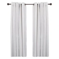 28-48 In. Adjustable Curtain Rod With Round Finials - Bronze