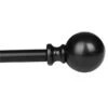 Utopia Alley D38Z 86-120 In. Adjustable Curtain Rod With Round Finials - Black