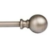 48-86 In. Adjustable Curtain Rod With Round Finials - Satin Nickel