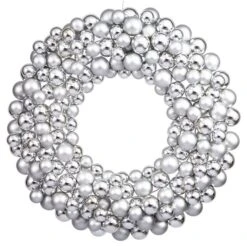 36 In. Silver Colored Ball Wreath