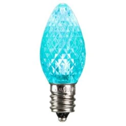 0.96 Watt C7 Faceted LED Teal Replacement Bulb 25 Per Bag