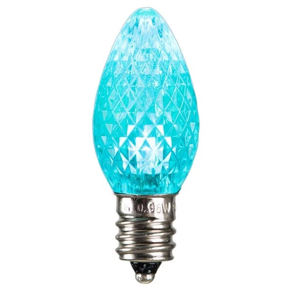 0.96 Watt C7 Faceted LED Teal Replacement Bulb 25 Per Bag 1 0.96 Watt C7 Faceted LED Teal Replacement Bulb 25 Per Bag