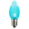 0.96 Watt 120V C7 Faceted LED Teal Twinkle Bulb With Nickel Base 25 Per Bag