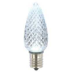 C9 Faceted LED Cool White Twinkle Replacement Bulb 25 Per Bag