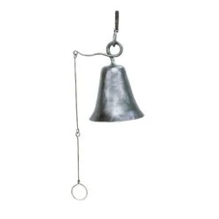 Achla WIB-02 Wrought Iron Knocker Bell Patio Accent - Powder Coated Graphite - Medium